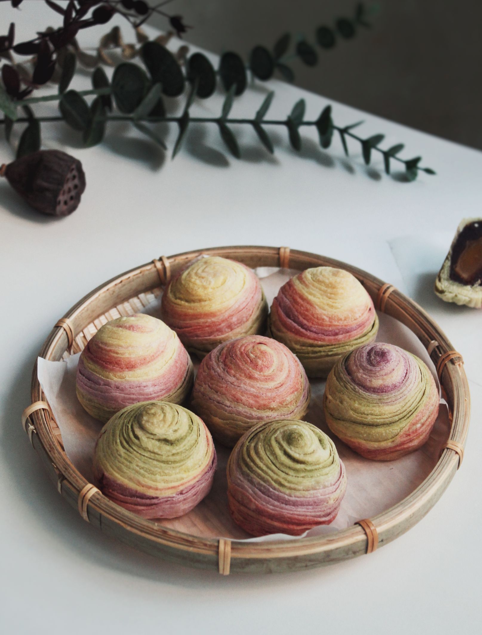 Rainbow spiral yolk pastry by Kexin